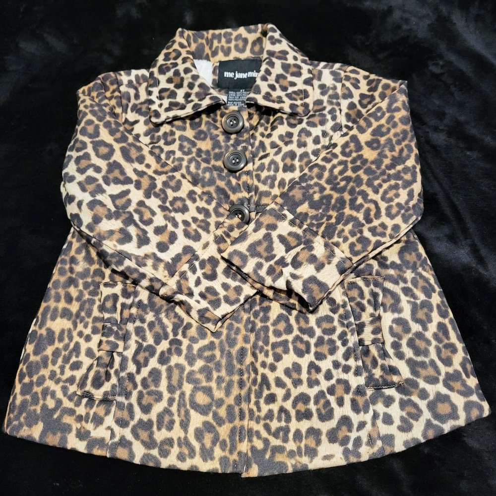 me jane mini Leopard Print Coat, Size 4 (T)